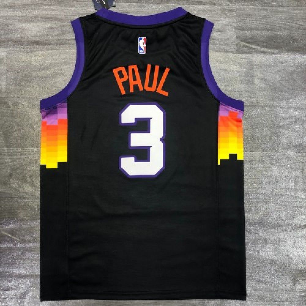 Men's Phoenix Suns Chris Paul #3 Black 2021 Swingman Jersey - City Edition-Pro Kit Vault | Brand New 26/27 Sports Jerseys